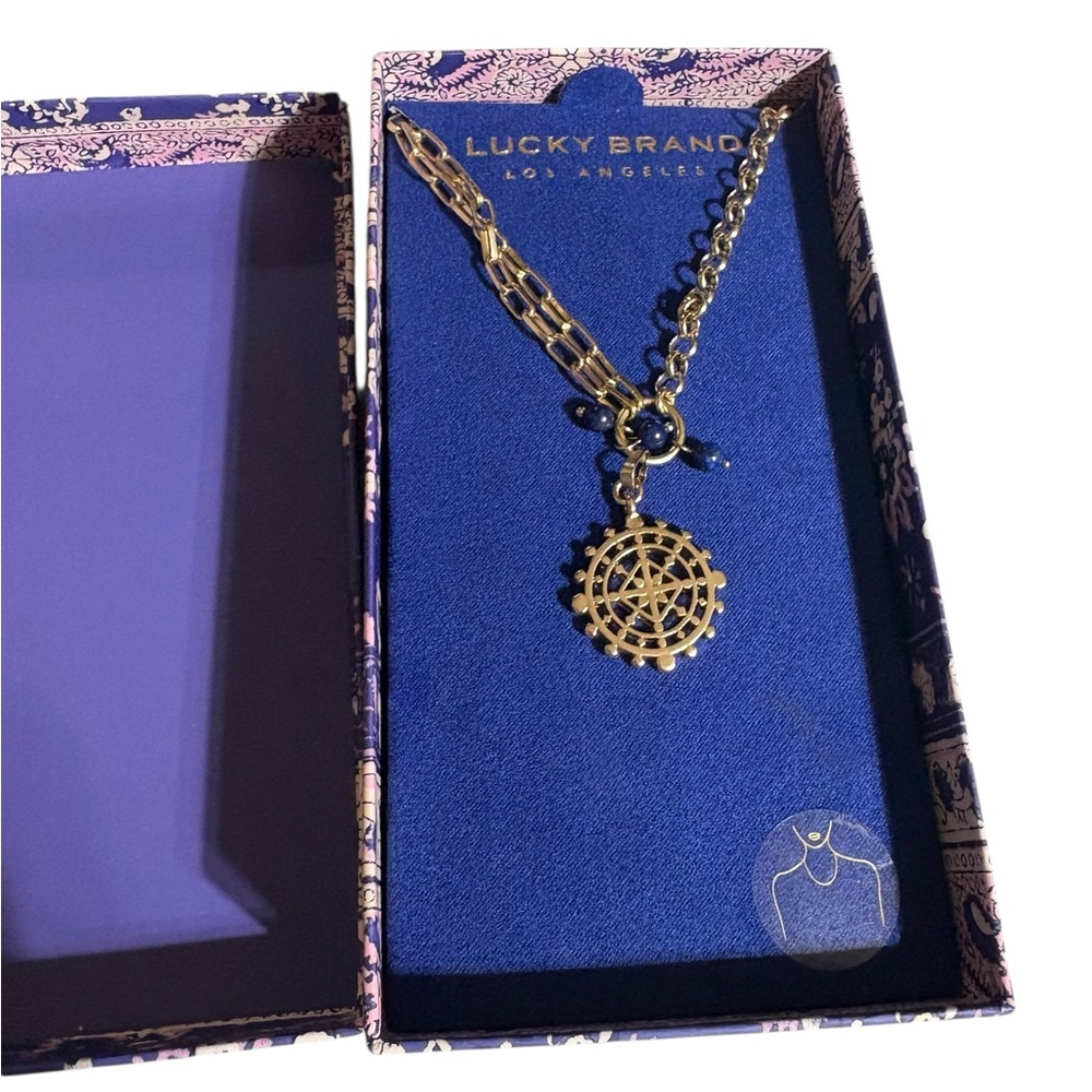 Lucky Brand Gold and Black Pendant Necklace